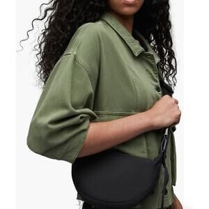 ALLSAINTS Half Moon Nylon Crossbody Bag Black